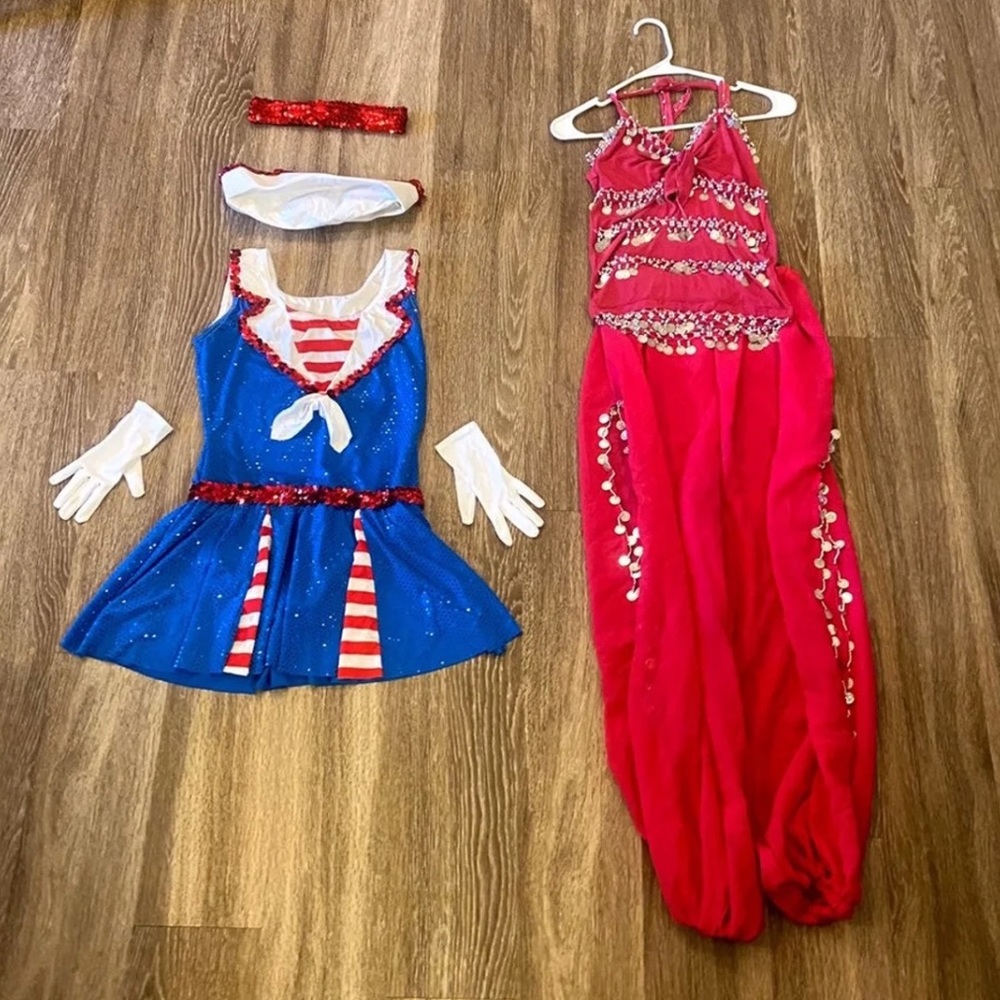 ❌SOLD❌ Lot of 2 Dance / Halloween Costumes for Dress Up Genie Sailor Belly Dance